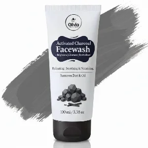 Glivia Activated Charcoal Face Wash, Deep Detoxification and Cleansing, Anti-Pollution, 100 ML (Pack Of 1)